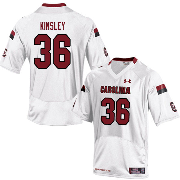 Men #36 Christian Kinsley South Carolina Gamecocks College Football Jerseys Sale-White